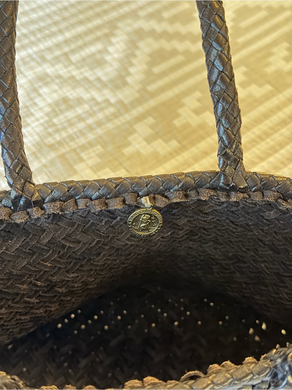 Dragon Diffusion Grace Small Black Woven Leather Tote Bag - Picture 4 of 8